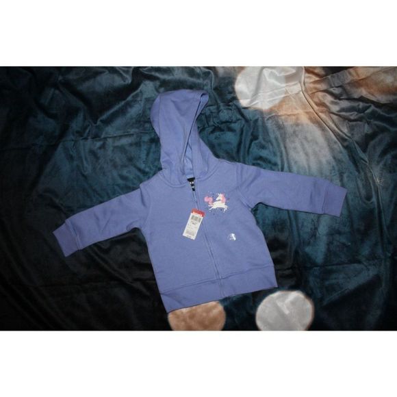 Joe Boxer Infant Girl 18 months Light Purple with‎ Unicorn Zip Up Light Jacke - Picture 1 of 4